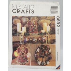 McCall's Crafts 8892 Christmas Decorating Pattern Country Folk Angel Wreath